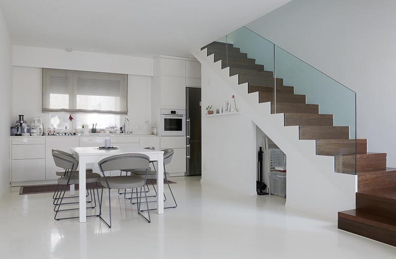 Modern Kitchen with epoxy floor